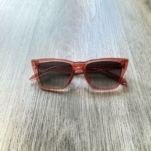 quay australia call the shots orange clear modern retro cat eye sunglasses NEW